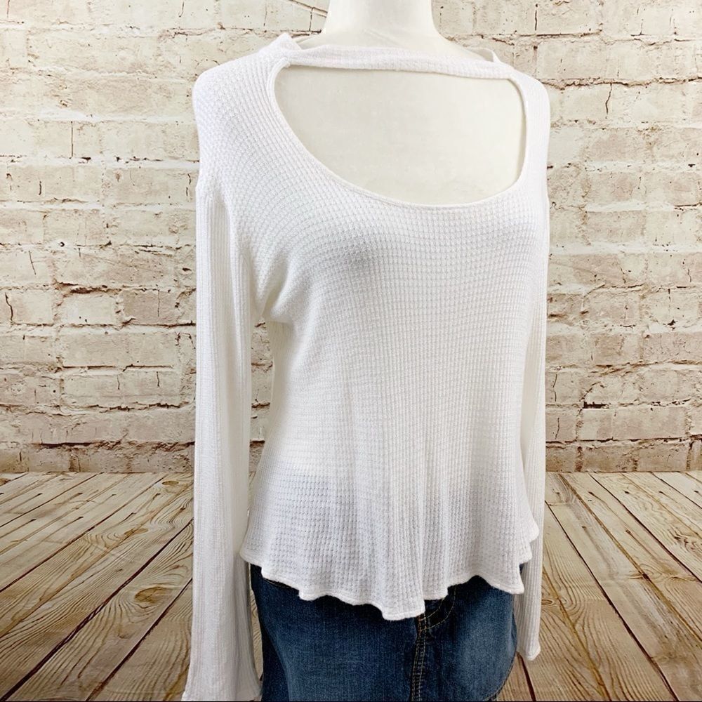 Blu Pepper thermal cut out knit top